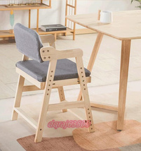 特売!キッズチェア 学習椅子 木製 子供用 座面6段階 足置き5段階 成長に合わせて高さ調整 背もたれ クッション付き _画像1