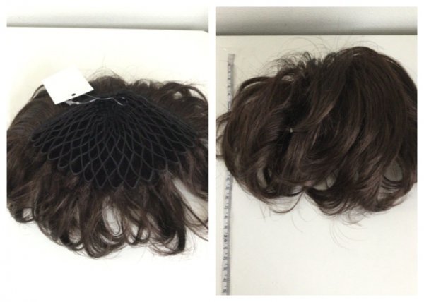 OWG50-1 ② हस्तनिर्मित रोएंदार बालों के टुकड़े का प्रदर्शन आंशिक विग ग्रे बाल छुपाएं काले वॉल्यूम में वृद्धि, बाल सहायक, विग, छोटा