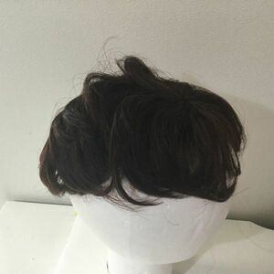 OWG52-3 ⑥　展示品 　風が通る人毛100　ふんわりヘアピース　部分ウイッグ　ブラウン 白髪隠し　ボリュームアップ