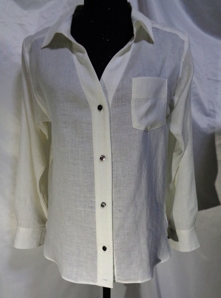 GALLARDAGALANTE　ガリャルダガランテ　麻１００％オフホワイト　シャツ　サイズ１　　美品　　　　№639