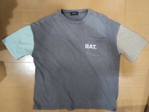 送料無料！RAT EFFECT(ラットエフェクト)ラグラン半袖Tシャツ/グレー水色/キッズ・子供用/男の子/150サイズ