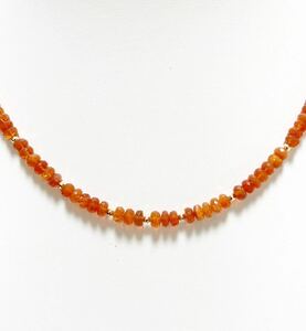 [ new goods ]k18 natural stone Mexico opal necklace ( fire - opal )