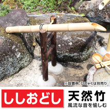 竹ししおどし L(長さ)800～900ｍｍ位×H(高さ)640ｍｍ 国産天然竹 職人手作り 送料無料 格安_画像1