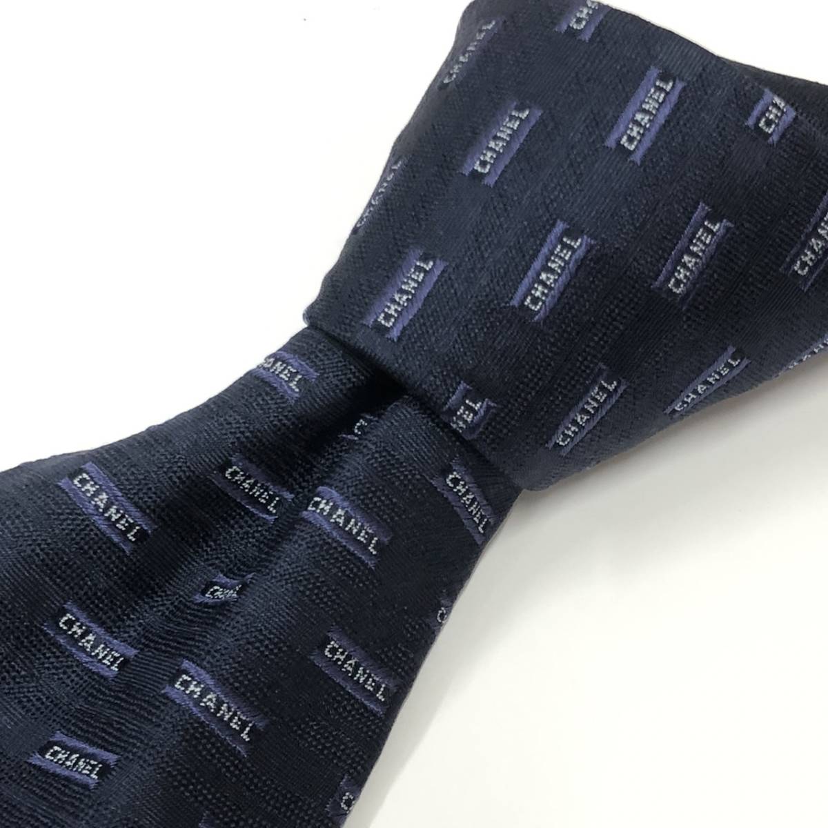 ◇CHANEL シャネル ドット柄ネクタイ◇ navy /紺/ネイビー/ココマーク