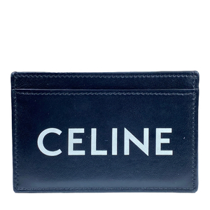 CELINE セリーヌ カードケース 名刺入れ パスケース ロゴ レザー ブラック 黒