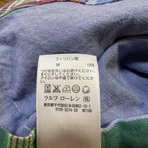 M2912 RALPLAUREN ラルフローレン　ボタンダウン長袖シャツ　XSサイズ　チェック柄　メンズ　SLIMFIT チェックシャツ 水色　赤　緑_画像9