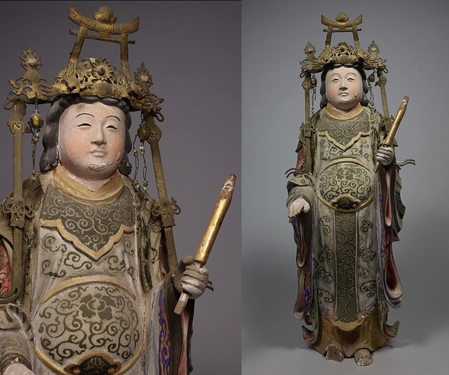 ◇錵◇ 仏教美術木彫聖徳太子像47cm 仏像唐物骨董廃寺買取松久宗琳彷彿