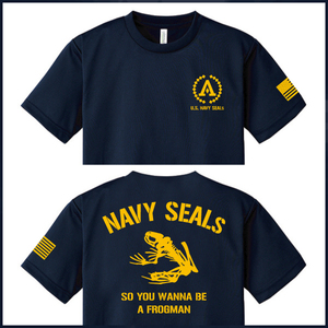 NAVY SEALs TEAM10 ドライＴシャツ （サイズS～5L）紺【品番ae321】