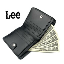 【全4色】　Lee リー ステッチデザイン 二つ折り財布 ラウンドファスナー ショートウォレット 本革_画像3