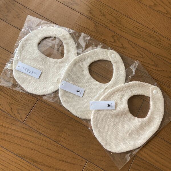 nicori スタイ　ビブ　オーガニックコットン　ガラ紡　木玉毛織　3色　3枚セット　