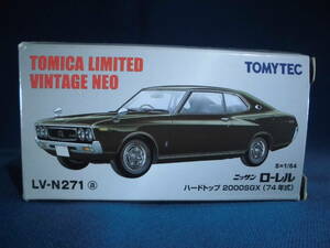 トミカリミテッド　 ヴィンテージ ネオ　 1/64　 LV-N271a　 日産ローレル HT 2000SGX 　濃緑 　74年式 　外箱にダメージあり　　　③