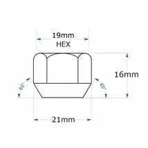 7/16-20 インチサイズ 貫通ホイールナット ノーマルタイプ 19HEX 24個 旧車 シボレー K5ブレーザー K10 GMC K15 ピックアップ サバーバーン_画像4
