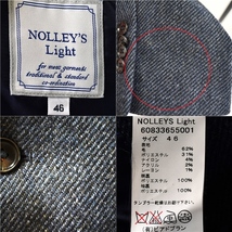 3TI039】NOLLEY'S Light 3つボタン シングル 段返り ジャケット 46 / M 濃紺 ダイアゴナルストライプ 袖口4つ釦 秋冬対応 60833655001_画像3