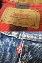 襟無しリメイク　80s　USA製　Levi's　リーバイス　70411‐0816　デニムジャケット　裏バッファローチェック　表記サイズ38　_画像6