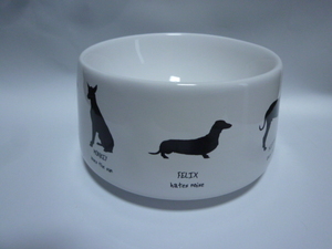  for pets hood bowl tableware dog Seto thing o.r.e white ground . black pattern 