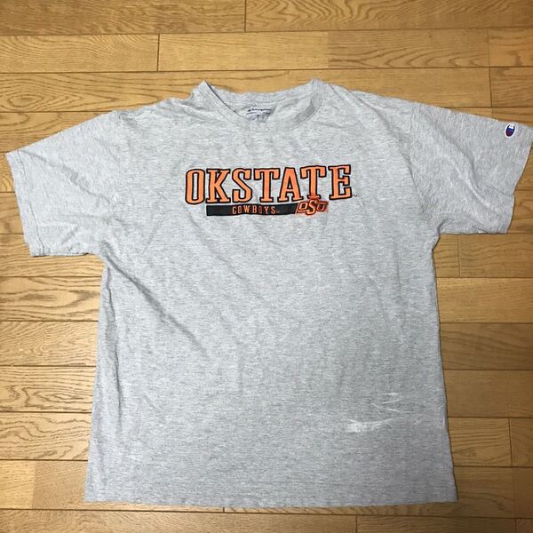 NCAA OKLAHOMA STATE UNIVERSITY COWBOYS MEN’S SHORT SLEEVE T-SHIRTS (Champion) size-XL(着丈71身幅61) 中古(美品) 送料無料 NCNR