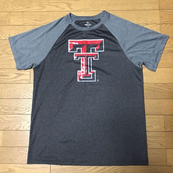 NCAA TEXAS TECH RED RAIDERS MEN’S SHORT SLEEVE T-SHIRTS size-L(着丈72身幅57) 中古(美品) 送料無料 NCNR