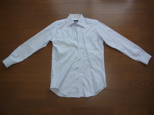 INHALE EXHALE SLIM FIT 長袖シャツ 38/R 水色 模様入 クリーニング済み USED