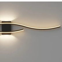 ウォール ランプ LED 照明 ライト 壁 サイド 曲線 ライン インテリア 装飾 リビング 寝室 ベッド モダン 掛け くさび 間接 内装 全２カラー_画像4