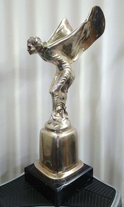 ロールスロイス フライングレディ スタチュー Rolls-Royce silver FLYING LADY marble statue カーマスコット サイクス アンティーク