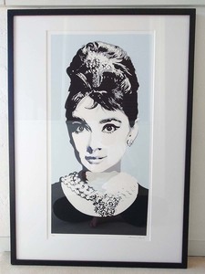 コンラッドリーチ シルクスクリーン オードリー・ヘップバーン CONRAD LEACH Audrey Hepburn CELUX セリックス ポップアート 額装込み