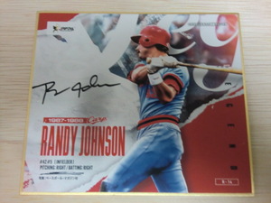 Art hand Auction Hiroshima Toyo Carp 2022 Autographié Randy Johnson Mini Shikishi JRFPA OB étranger, base-ball, Souvenir, Marchandises connexes, autres