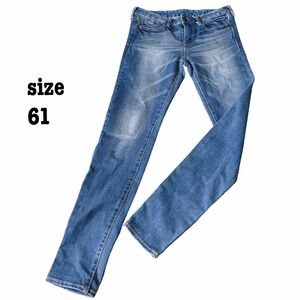 スキニーデニム　色落ちあり　ストレッチ　size61