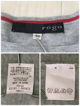 AS0989 roga レディース トップス Tシャツ 半袖 丸襟 伸縮性 グレー 灰 ロゴプリント 綿100% 涼しげ カジュアル 春夏秋 柔らか素材_画像10