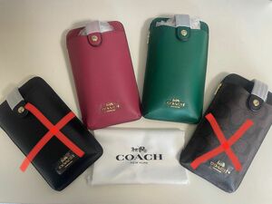 【新品・未使用】COACH スマホショルダー スマホ マルチケース ミニショルダーバッグ パスケース　ピンクとグリーンのみ値下げ！