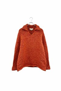 90's 00's J.CREW sweater ジェイクルー セーター ニット 襟付き Vネック レッド ヴィンテージ