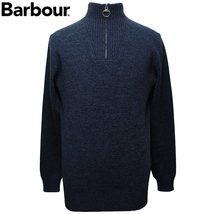 バブアー Barbour セーター メンズ ニット ハーフジップ 長袖 ネイビー サイズM MKN0339 NY35 新品_画像1