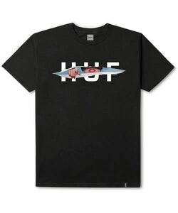 HUF Tシャツ OG LOGO RIPPED TEE ブラック XLサイズ ハフ