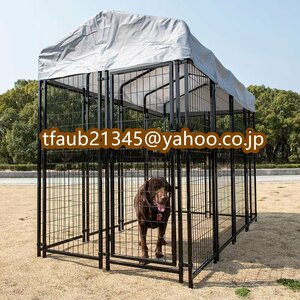 犬のかご ペットフェンス針金犬籠大型犬室外ポンポン穴開けずDIYペットケージ(2.4*1.3*1.8m)