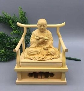 極上品 空海 弘法大師座像 木彫仏像 仏教美術 精密細工