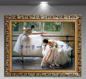 Art hand Auction 油絵 バレエを踊る女の子 装飾画 応接間掛画 玄関飾り 廊下壁画 50cmx60cm, 絵画, 油彩, 人物画