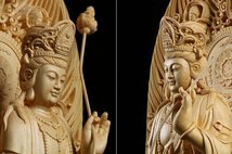 極上品　日光観音菩薩立像 木彫仏教　精密彫刻　仏師で仕上げ品　 高42.5cm_画像5