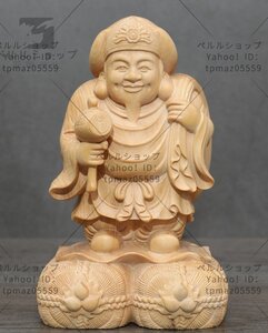 【極上の木彫】大黒天 極上質 貴重供養品 仏教美術 黄楊木精密細工 大師彫刻 大黒天 仏師で仕上げ品6cm