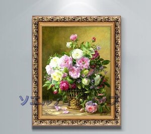 美品★油彩 静物画　廊下壁画　 　　薔薇 ローズ　応接間掛画 玄関飾り 　装飾画