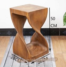 アンティーク調 レトロ チーク 木製 椅子 花台 家庭用_画像3