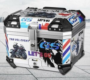 爆売り！品質保証■リアボックス 45L ブラック トップケース 大容量 ツーリング バックレスト装備 持ち運び可能