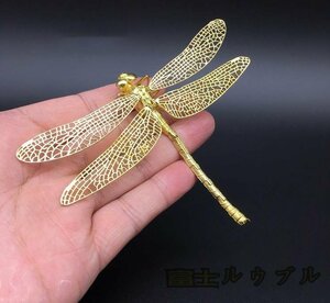 極上品● 時代銅置物 トンボ 羽薄目　細工銅金工 銅製 銅器 装飾品 工芸品 風水 置物