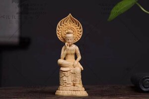弥勒菩薩半跏思惟像 木彫 仏教美術 仏師で仕上げ品