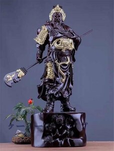 木彫仏像 極上品 仏教工芸 精密細工 関羽像 精密彫刻 極上品 黒檀木 仏師で仕上げ品