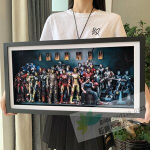 爆売り！美品登場☆ アイアンマン 3D立体画 手作り 額装 33*63cm