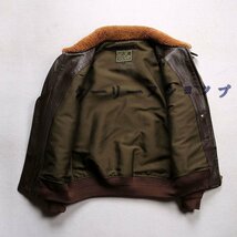 G1 フライトジャケット メンズ ミリタリージャケット 空軍 カジュアル 羊革 本革 ウール襟革ジャン Ｍ～4XL　_画像3