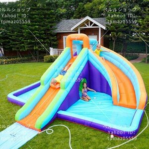 [.. both for / ventilator attaching ] pool home use large slide slider inflatable bouncer & sliding pool castle playground equipment 