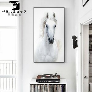 Art hand Auction Horse decorative painting entrance decoration oil painting luxury oil painting mural living room, painting, oil painting, animal drawing