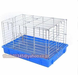  small animals cage pet cage plating folding type cleaning easy to do ventilation carrying ... blue (60X40X36CM)