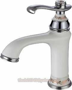 洗面水栓 コンパクト 混合水栓 シングルレバー 水栓金具 立水栓 蛇口 水栓 真鍮製 洗面台用 クラシック