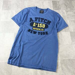 Aberarombie＆FITCH アバクロンビー＆フィッチ　アバクロ　パッチTシャツ 半袖シャツ　ブルー　サイズL